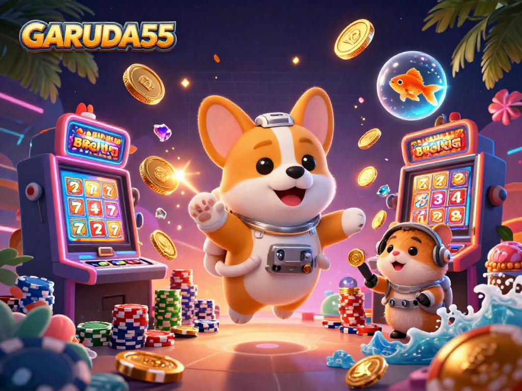 Mainkan slot gacor di GARUDA55 dengan karakter astronaut, hamster, dan ikan yang menyenangkan di kasino.