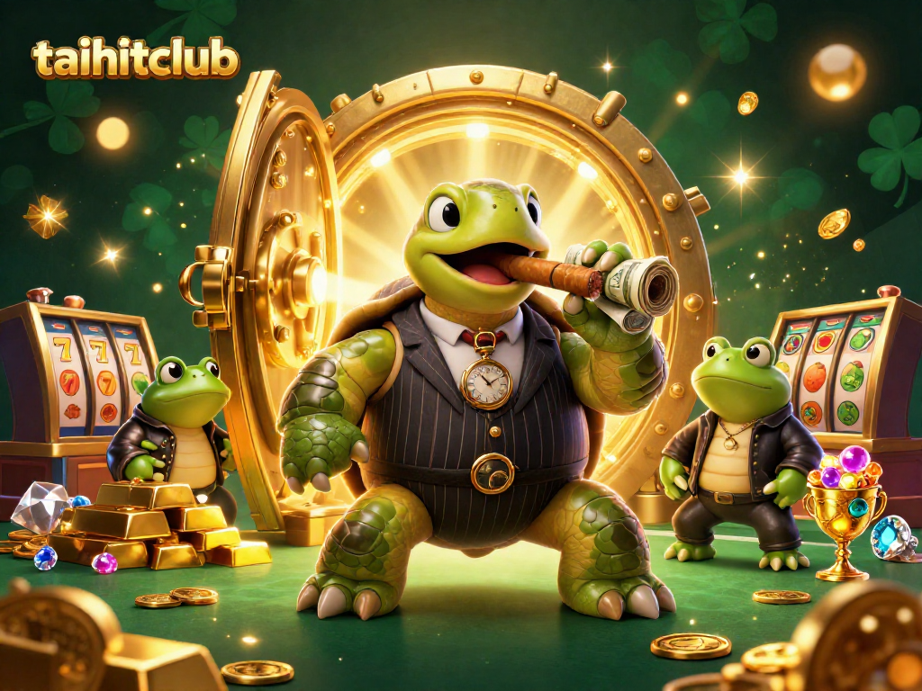 Join the action at taihitclub with cartoon characters amidst vibrant casino elements.