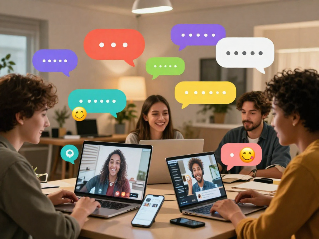 Engaging spicy chat scene with diverse users enjoying lively conversations online.