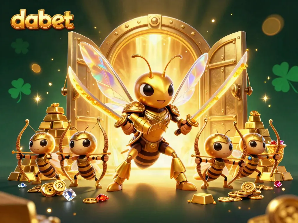 Engage with the thrilling world of dabet as you witness a golden hornet in samurai armor leading bee archers to treasure and victory.