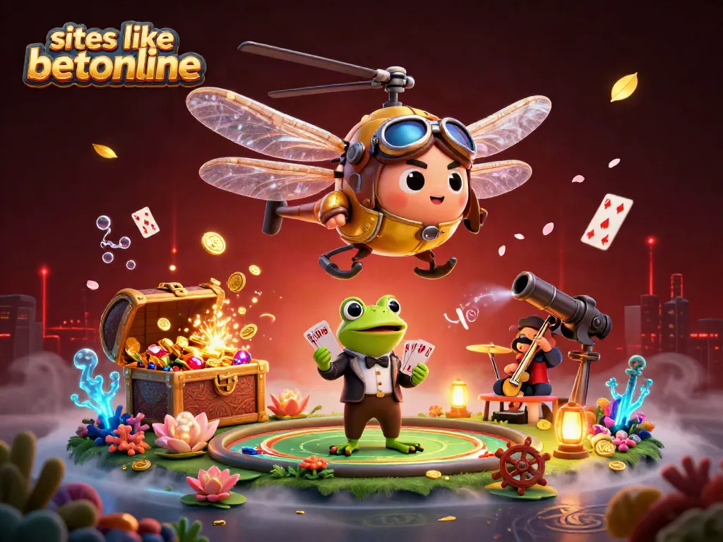 Experience thrilling gaming moments at sites like betonline with a vibrant 3D casino scene.