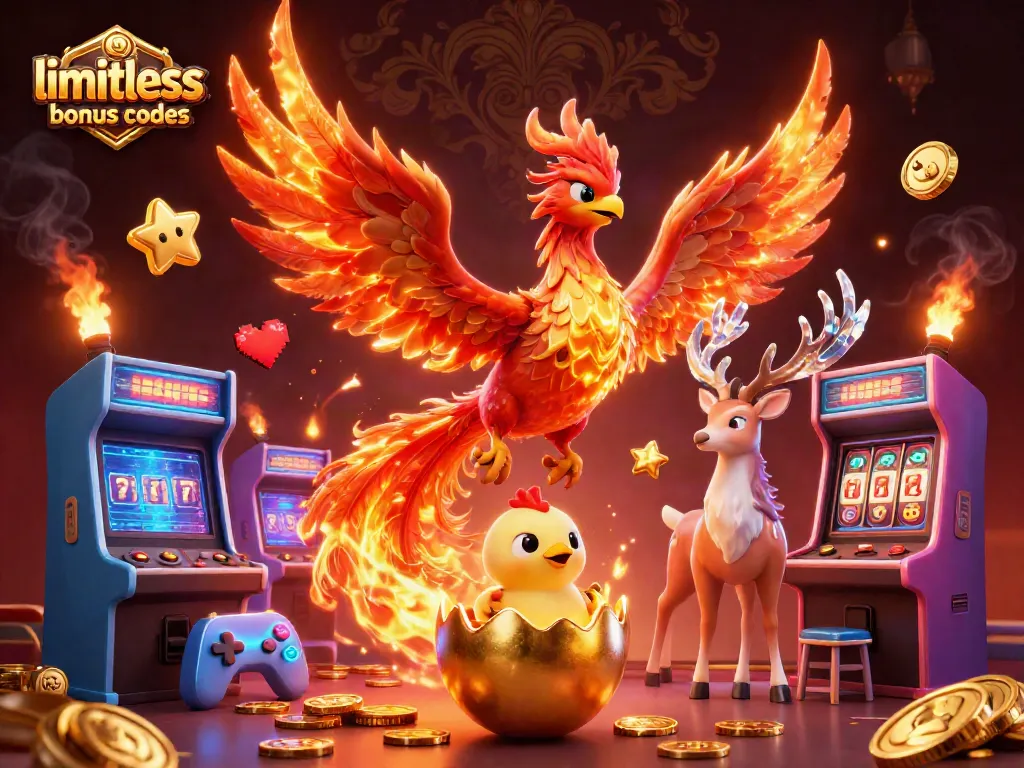 Engage with limitless casino bonus codes in a vibrant 3D gaming illustration showcasing excitement and rewards.