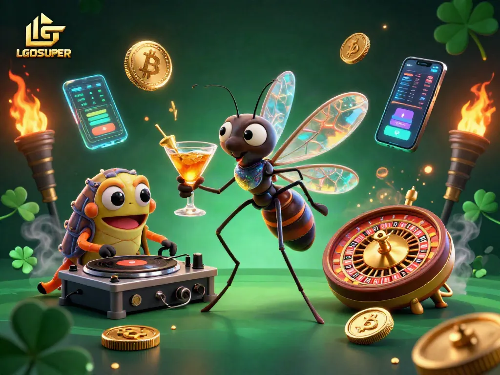 Experience the thrill of LGOSUPER with a vibrant 3D casino scene filled with colorful characters and elements.