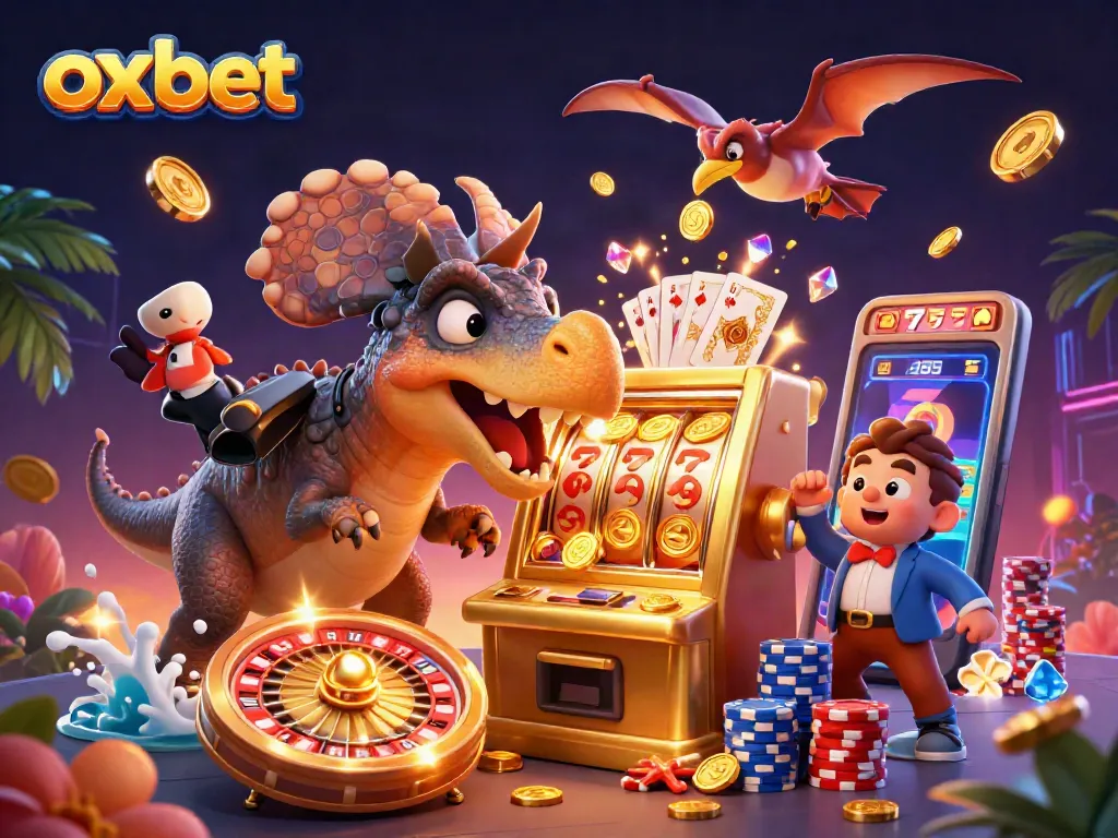Players enjoy the excitement of oxbet's golden slots with cascading coins and dynamic characters.