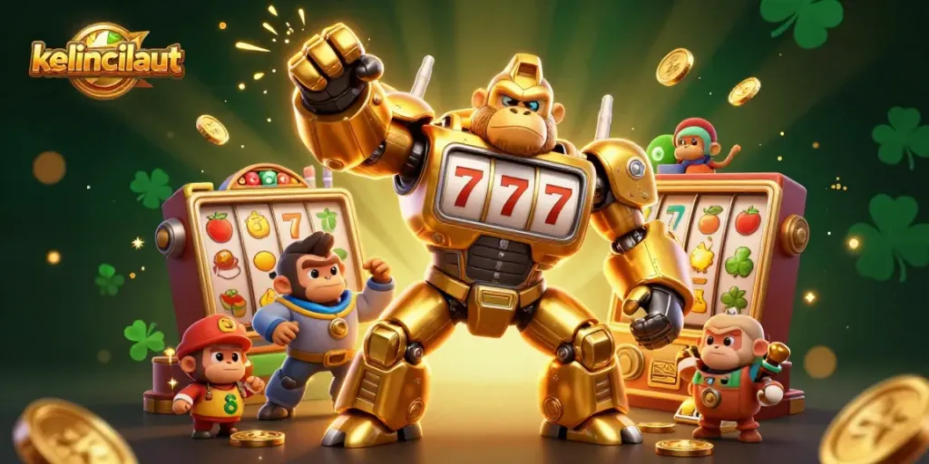Kelincilaut transports players into an exciting slots adventure with a golden gorilla mech and dynamic gaming elements.