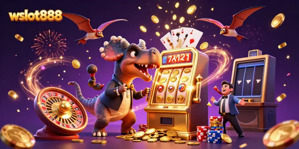 wslot888 menawarkan jackpot besar di mesin slot yang menghibur dengan sekumpulan karakter kartun dinosaurus lainnya.