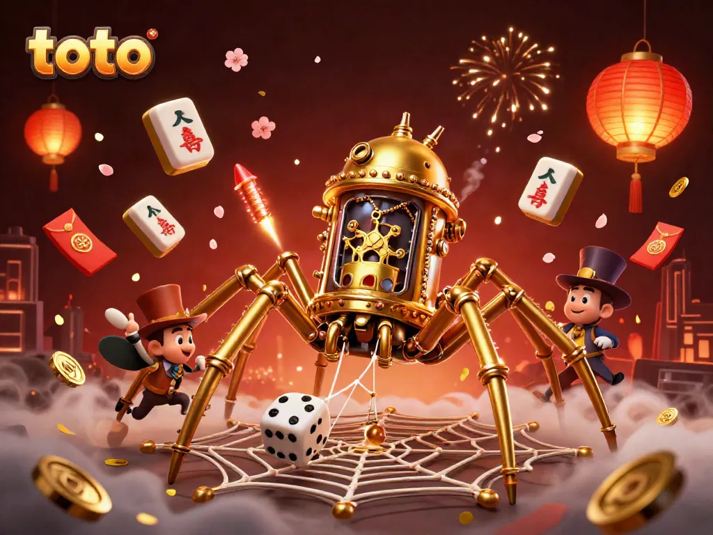 Experience the thrill of toto with a lively steampunk casino illustration featuring unique characters and vibrant elements.