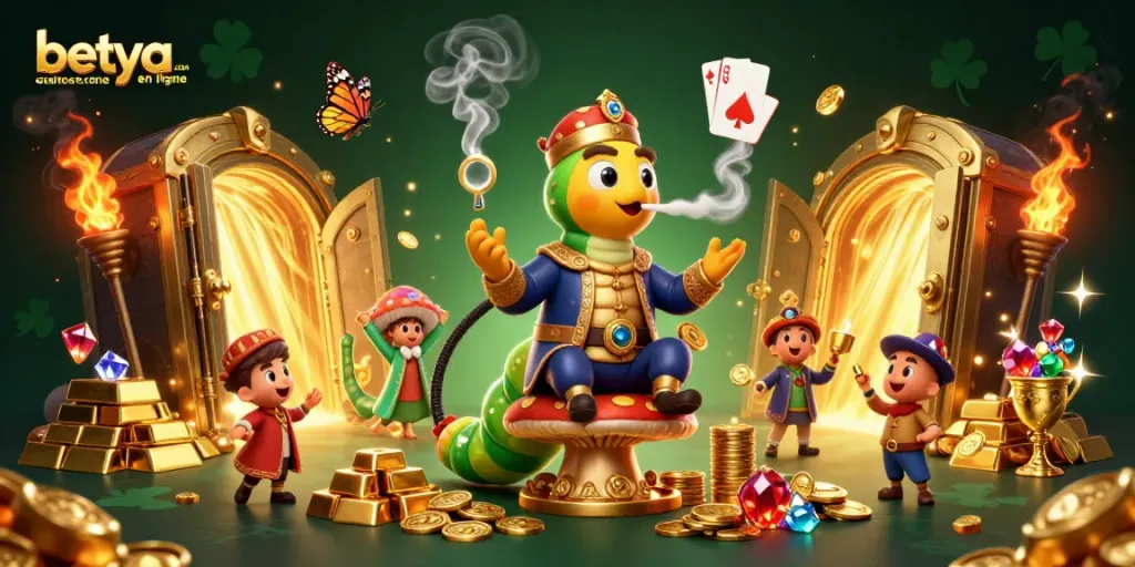 Experience the excitement of betya.com casino en ligne with vibrant 3D illustration of gambling elements.