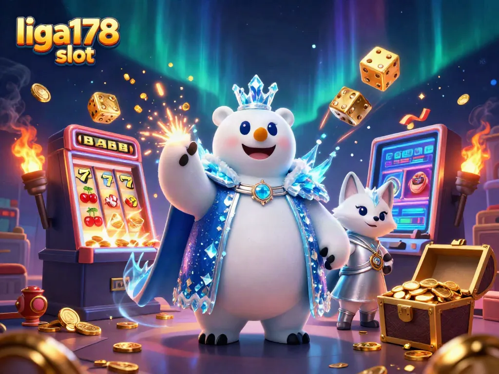 Menangkan jackpot di liga178 slot dengan mesin slot yang memukau di latar aurora.