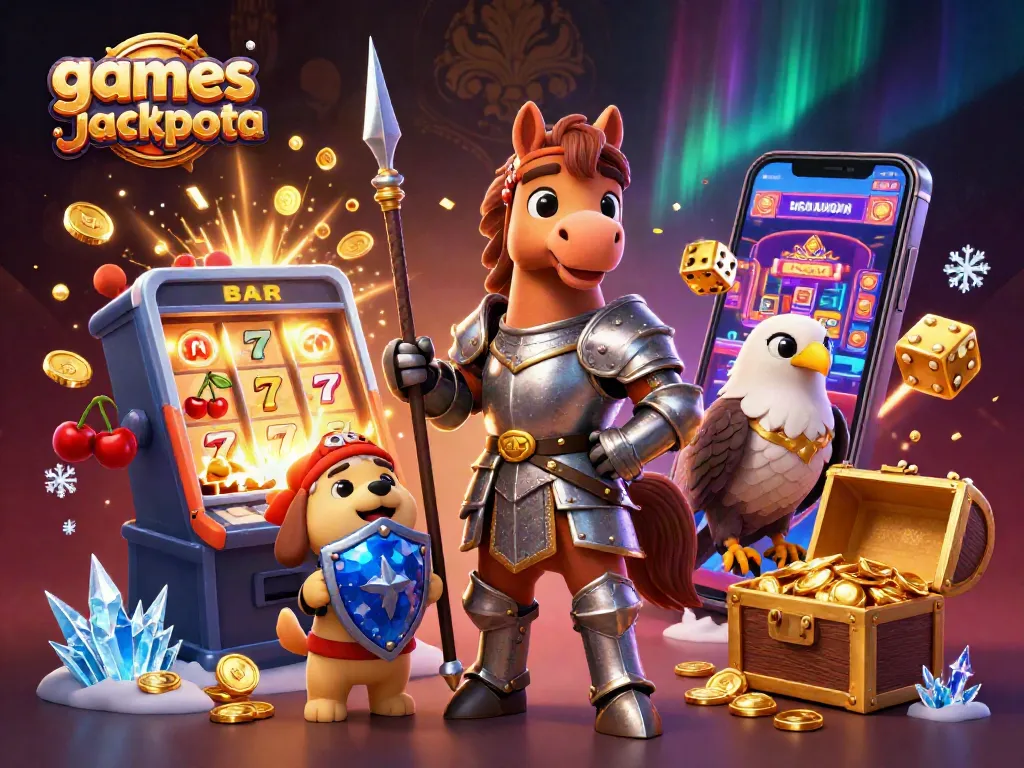 Experience the thrill of games like jackpota with a vibrant 3D casino illustration.