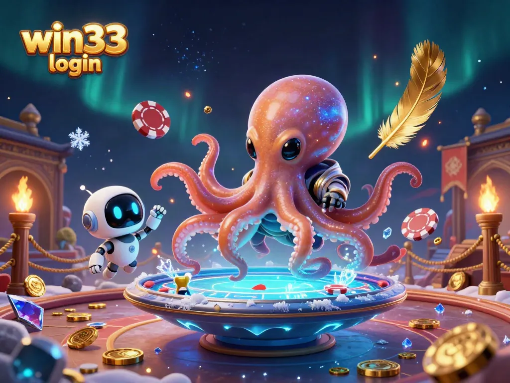 Experience thrilling gameplay with win33 login in an exciting 3D alien casino scene.
