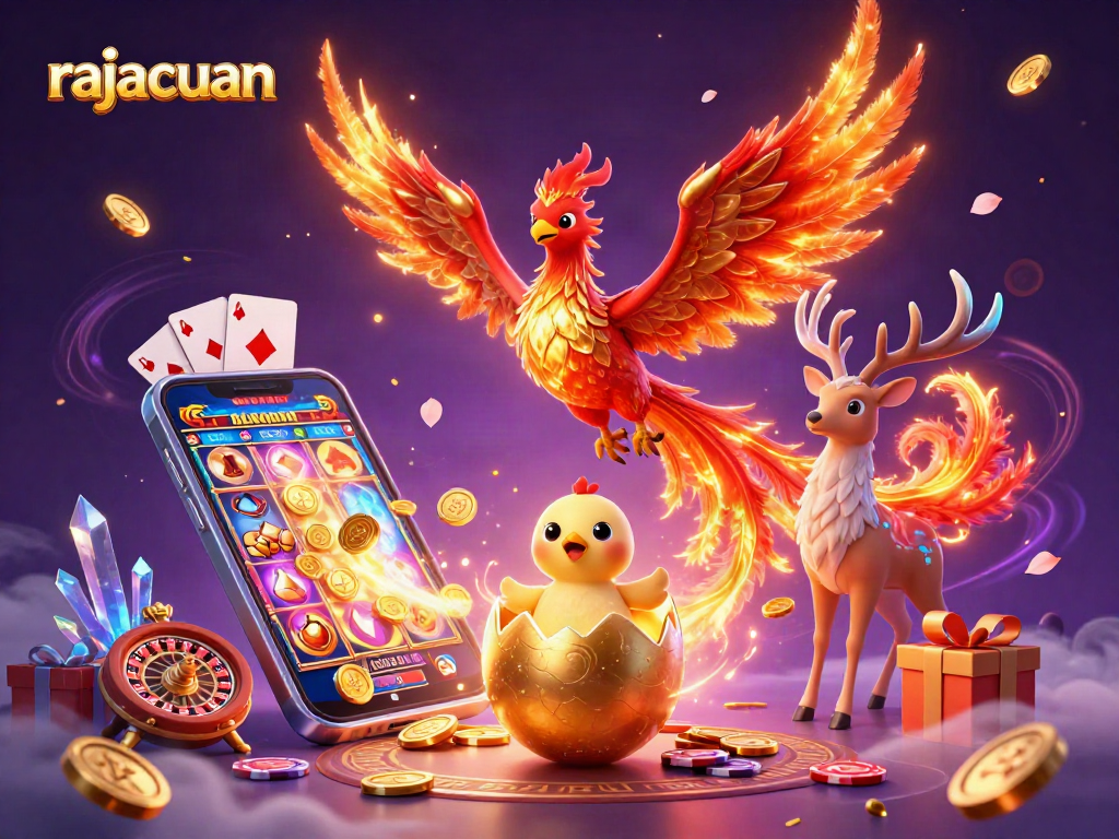 Engage with rajacuan as the fiery phoenix rises alongside gaming excitement and enchanting visuals.