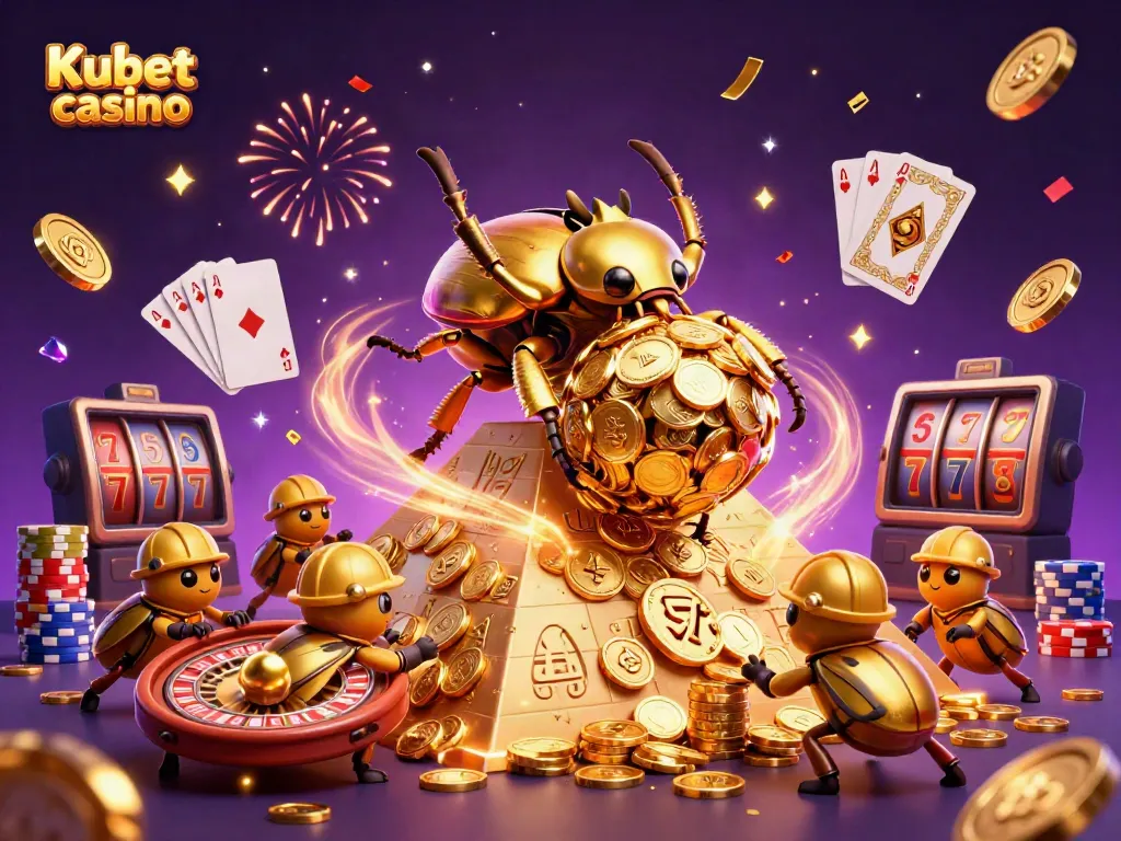 Experience the excitement of Kubet casino with golden coins and dazzling gaming elements