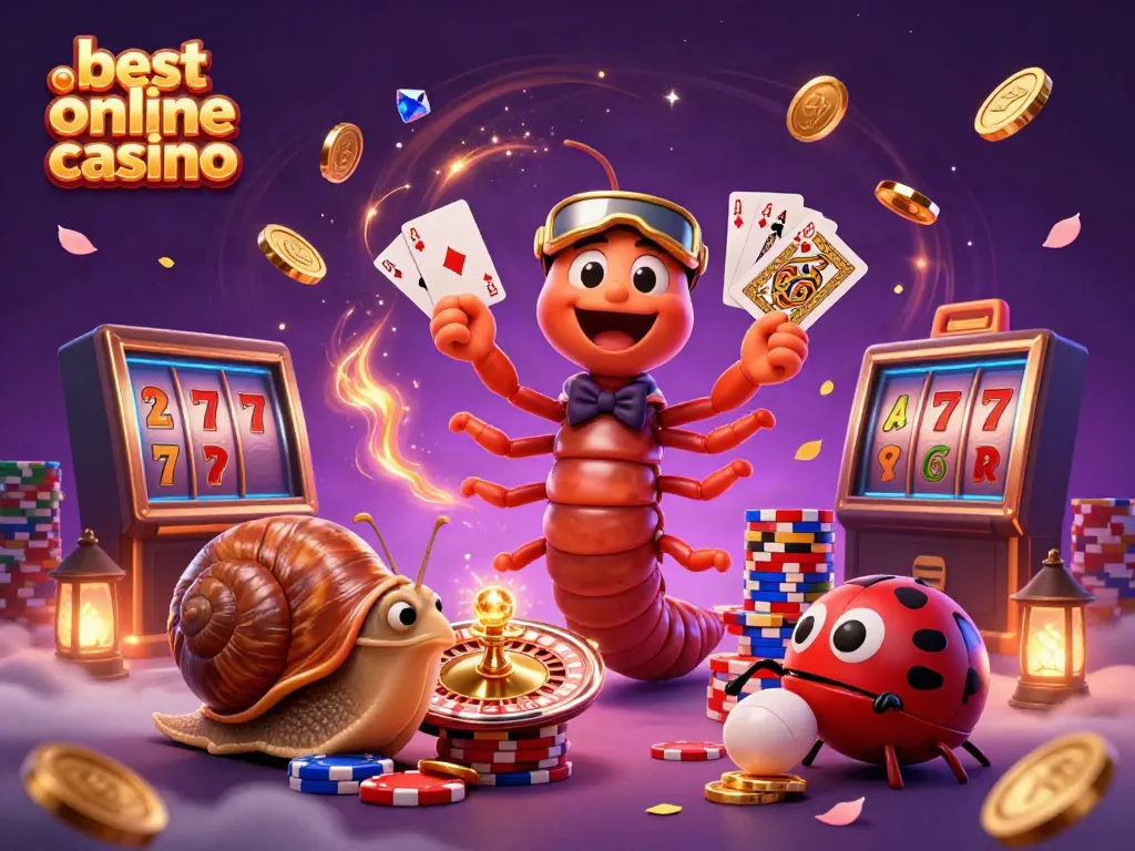Enjoy thrilling gameplay at the best online casino with colorful characters, cards, and coins in a vibrant atmosphere.