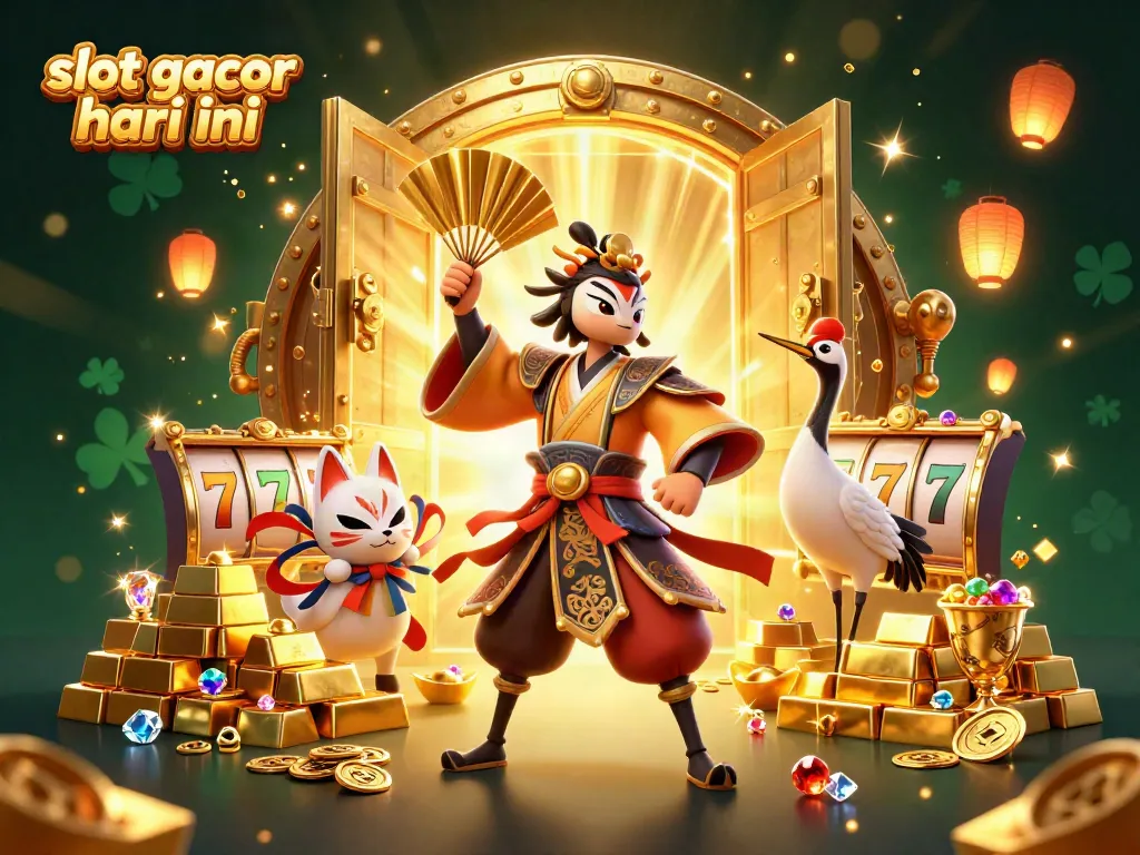 Players spinning slot gacor hari ini reels with vibrant characters and treasure elements.