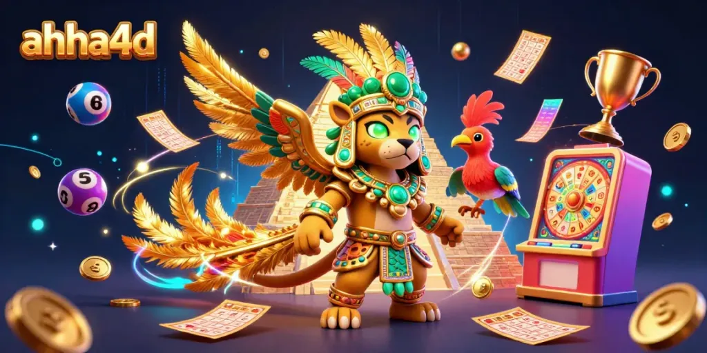 Engage with the ahha4d lottery dynamics featuring vibrant characters and elements in a rich, illustrated scene.