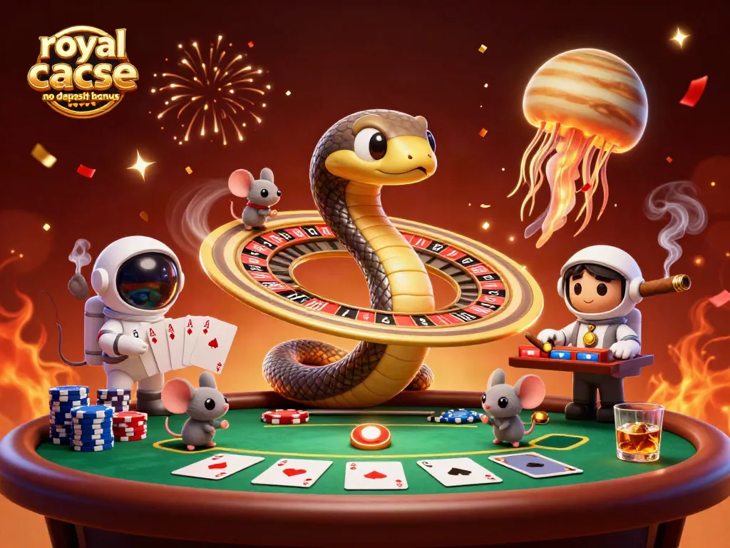 Win with royal ace casino no deposit bonus while enjoying a vibrant casino scene featuring dynamic characters and elements.