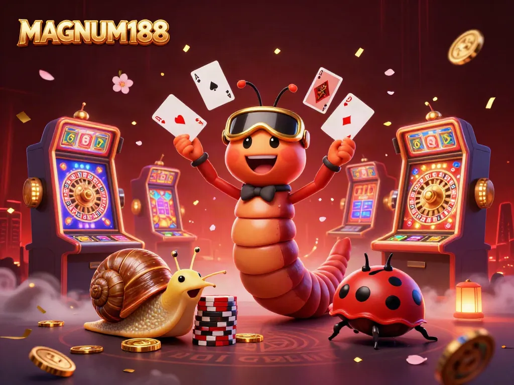 Experience thrilling action at MAGNUM188 with vibrant characters and casino elements.