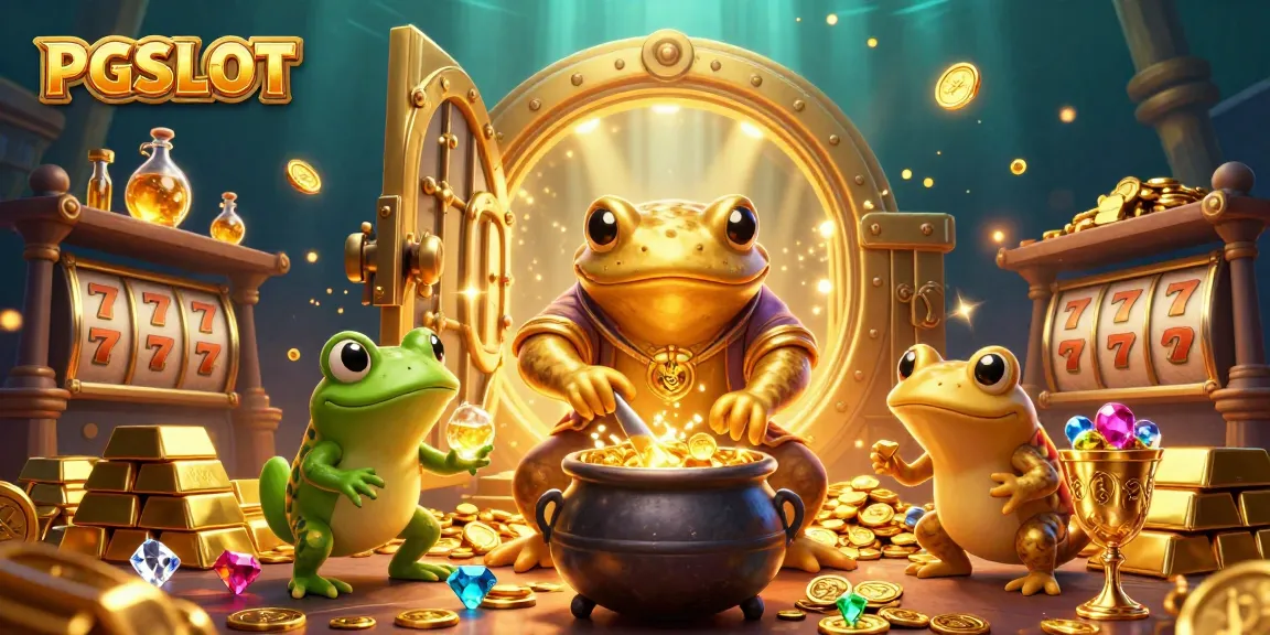 Experience PGSLOT action with a golden alchemist and magical treasures in a vibrant casino world.