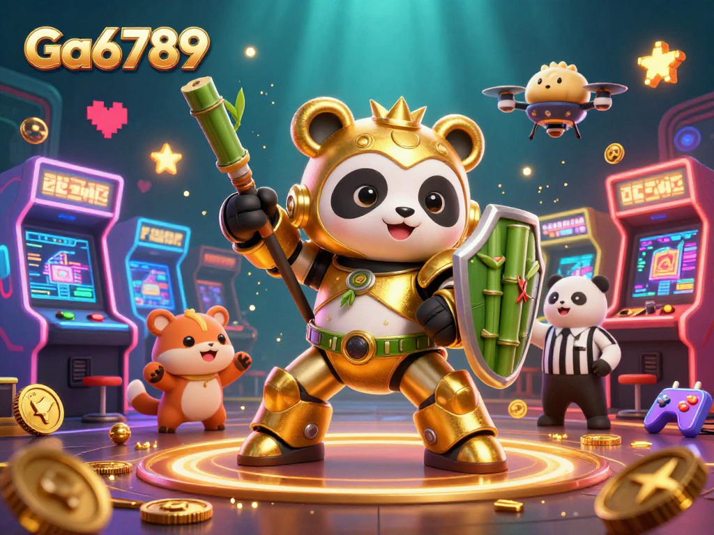 Experience immersive gaming action with Ga6789's dynamic casino arena featuring vibrant 3D characters.