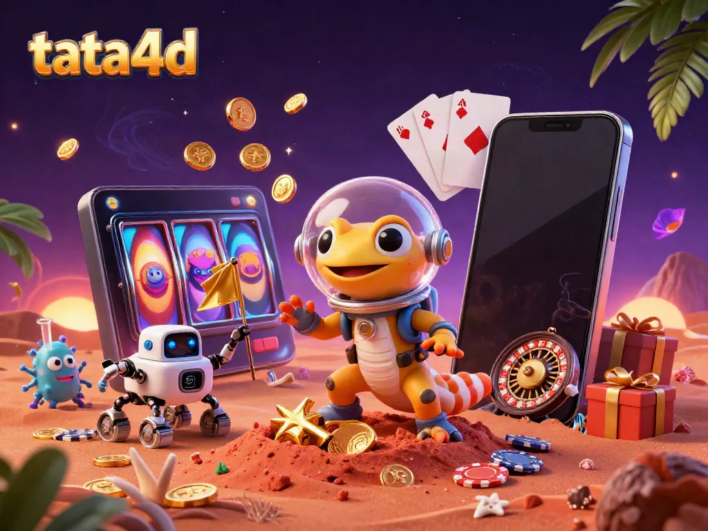 Experience thrilling slot adventures with tata4d in a dynamic casino scene filled with games.
