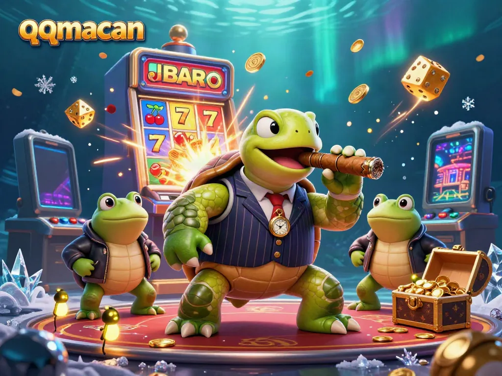 Experience thrilling gameplay at qqmacan with cartoon characters enjoying jackpots and casino games.