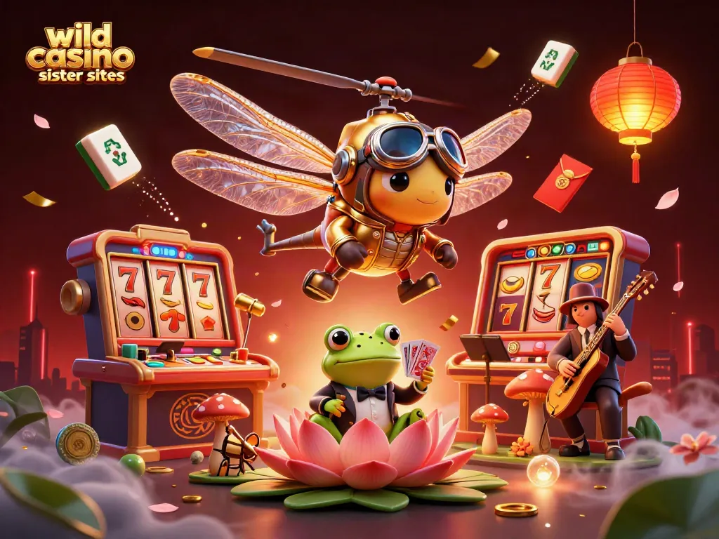 Engage with exciting games at wild casino sister sites highlighting dragonfly pilot and frog dealer.