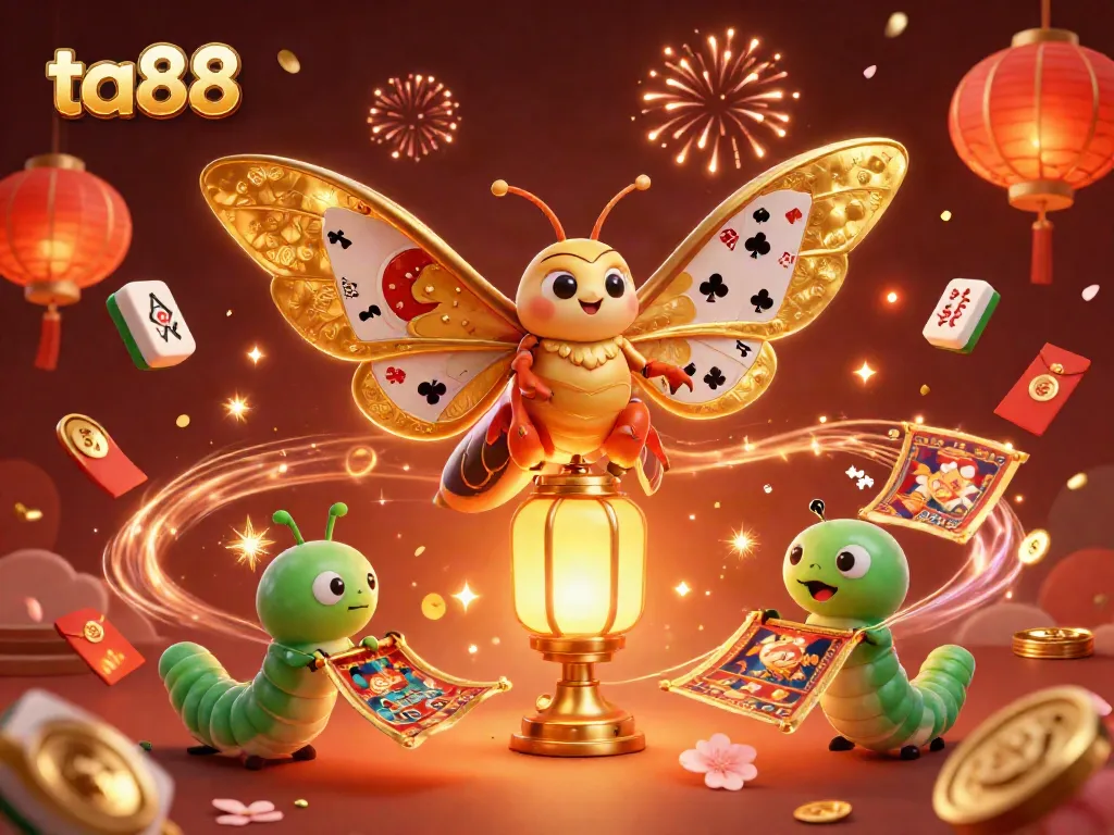Engage in thrilling online gaming at ta88 with an action-packed casino illustration.