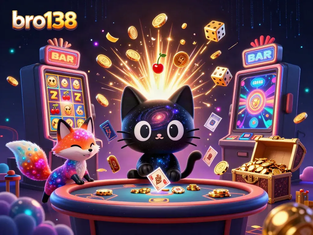 Experience vibrant gameplay with bro138's cosmic theme and exciting slot elements.