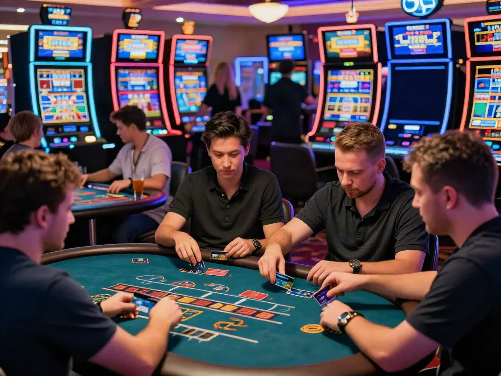 Players engaging at casinos that accept credit cards, showcasing vibrant gameplay and excitement.
